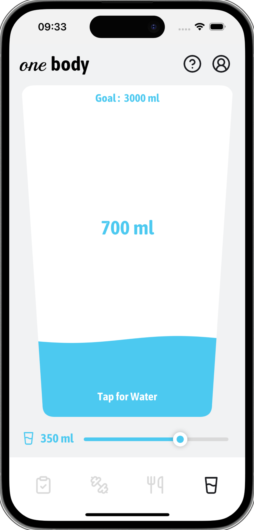 One Body hydration tracking